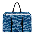 Navy Tiger Stripe Camo Pattern Print Utility Tote Bag