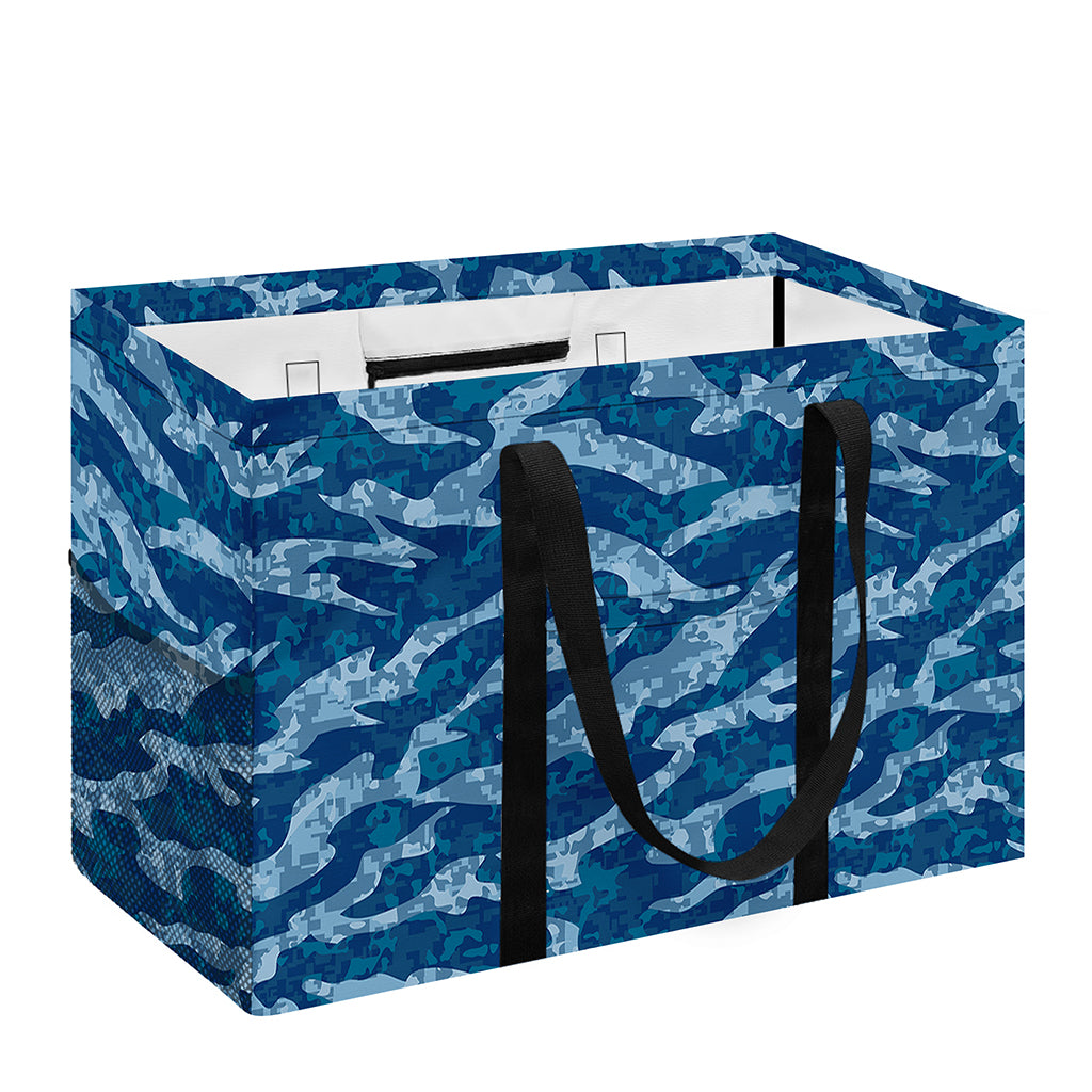 Navy Tiger Stripe Camo Pattern Print Utility Tote Bag