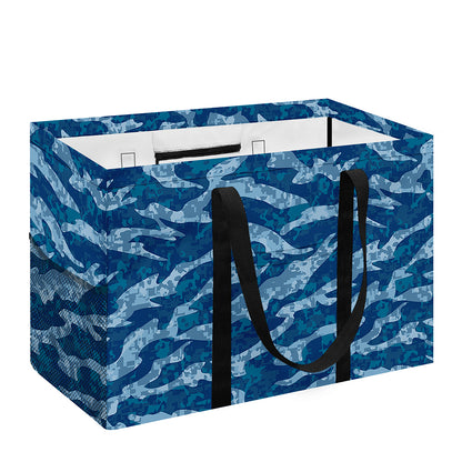 Navy Tiger Stripe Camo Pattern Print Utility Tote Bag