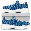 Navy Tiger Stripe Camo Pattern Print White Chunky Shoes