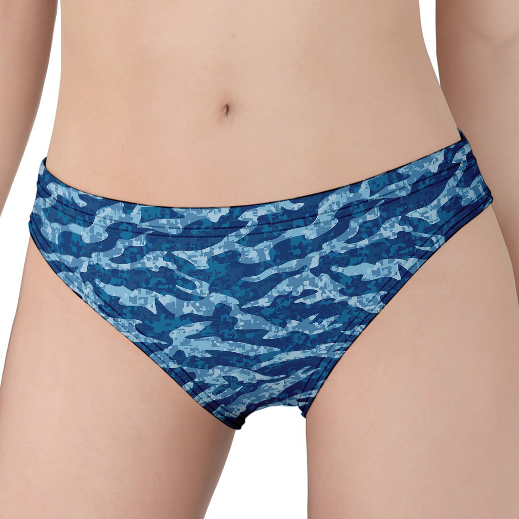 Navy Tiger Stripe Camo Pattern Print Women's Panties