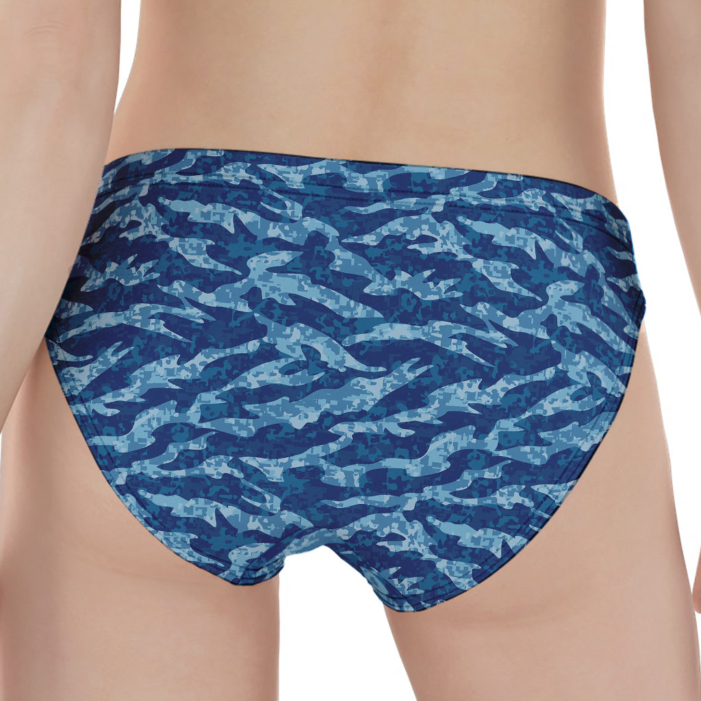 Navy Tiger Stripe Camo Pattern Print Women's Panties