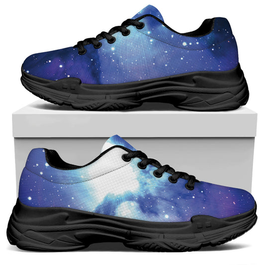 Nebula Space Print Black Chunky Shoes