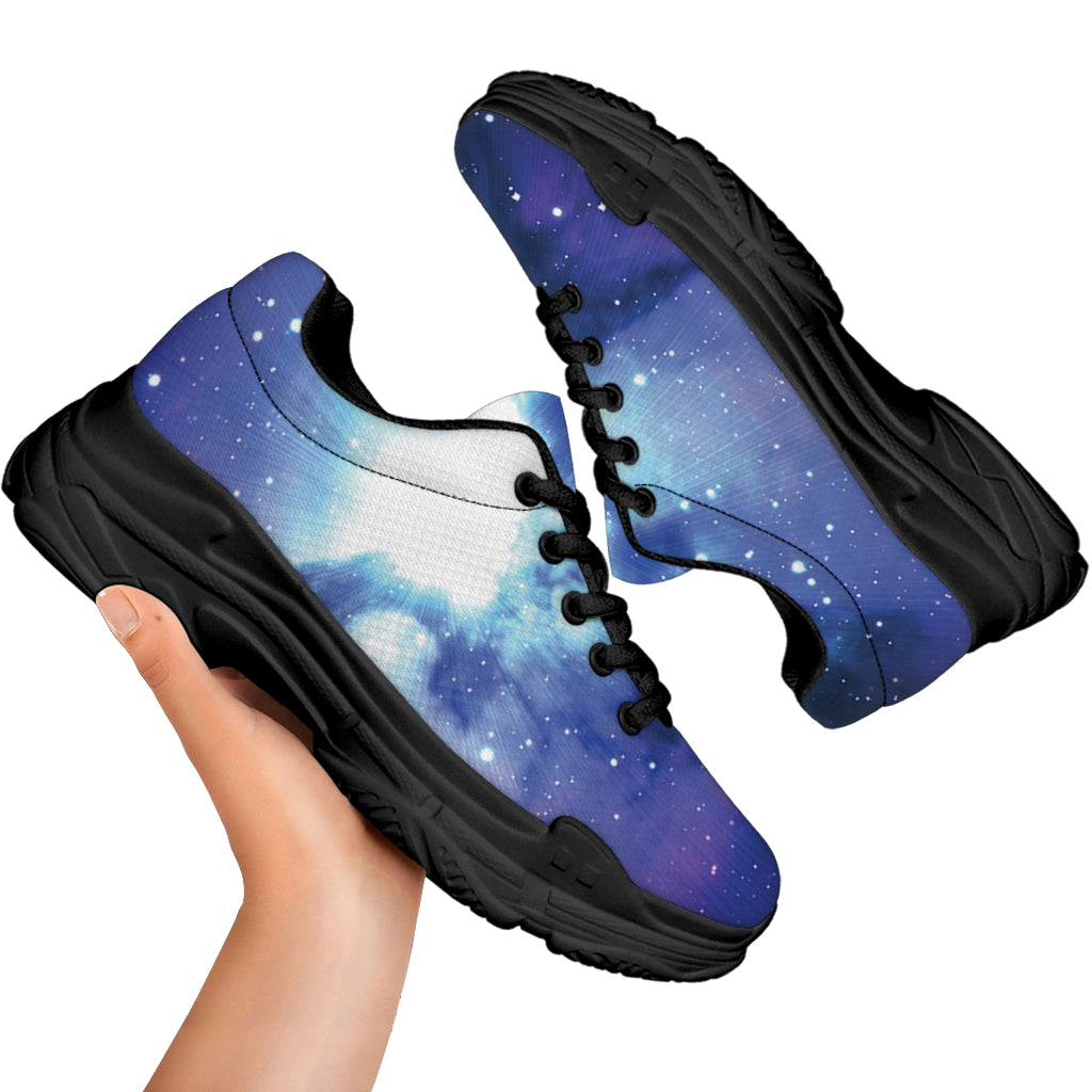 Nebula Space Print Black Chunky Shoes