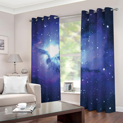 Nebula Space Print Blackout Grommet Curtains