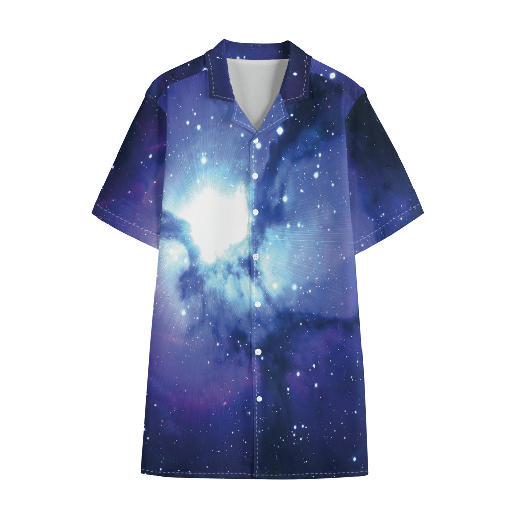 Nebula Space Print Cotton Hawaiian Shirt