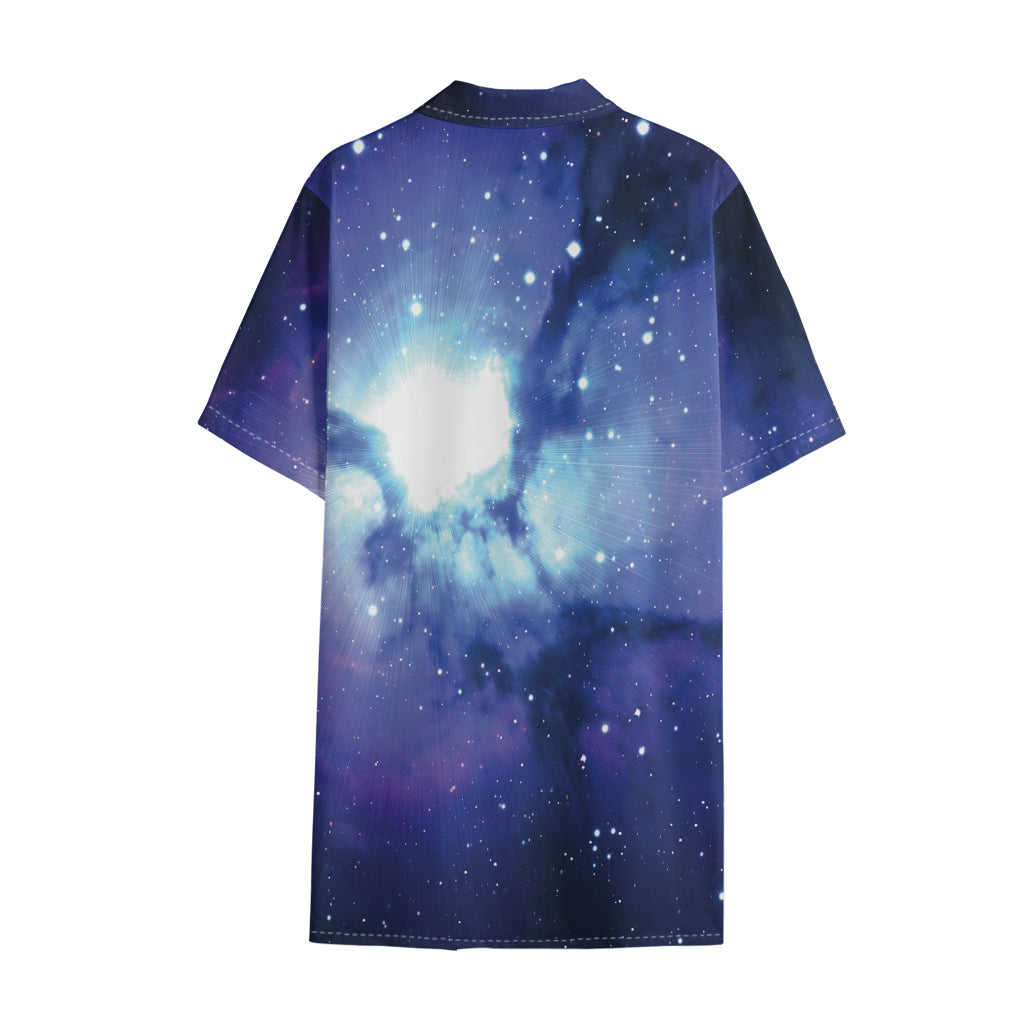 Nebula Space Print Cotton Hawaiian Shirt