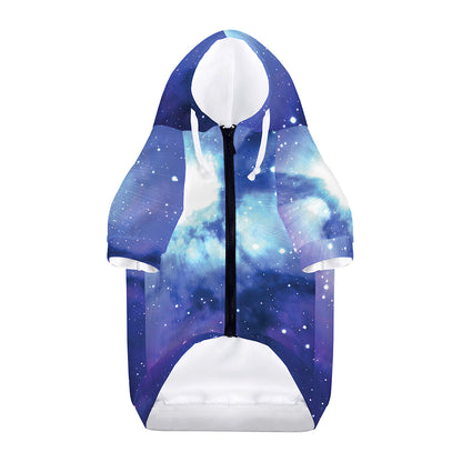 Nebula Space Print Dog Zip Up Hoodie