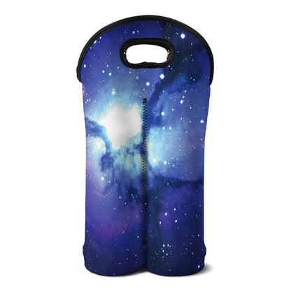 Nebula Space Print Double Neoprene Wine Tote