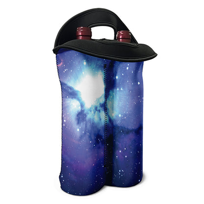 Nebula Space Print Double Neoprene Wine Tote