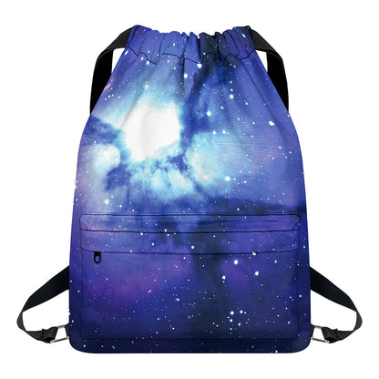 Nebula Space Print Drawstring Backpack