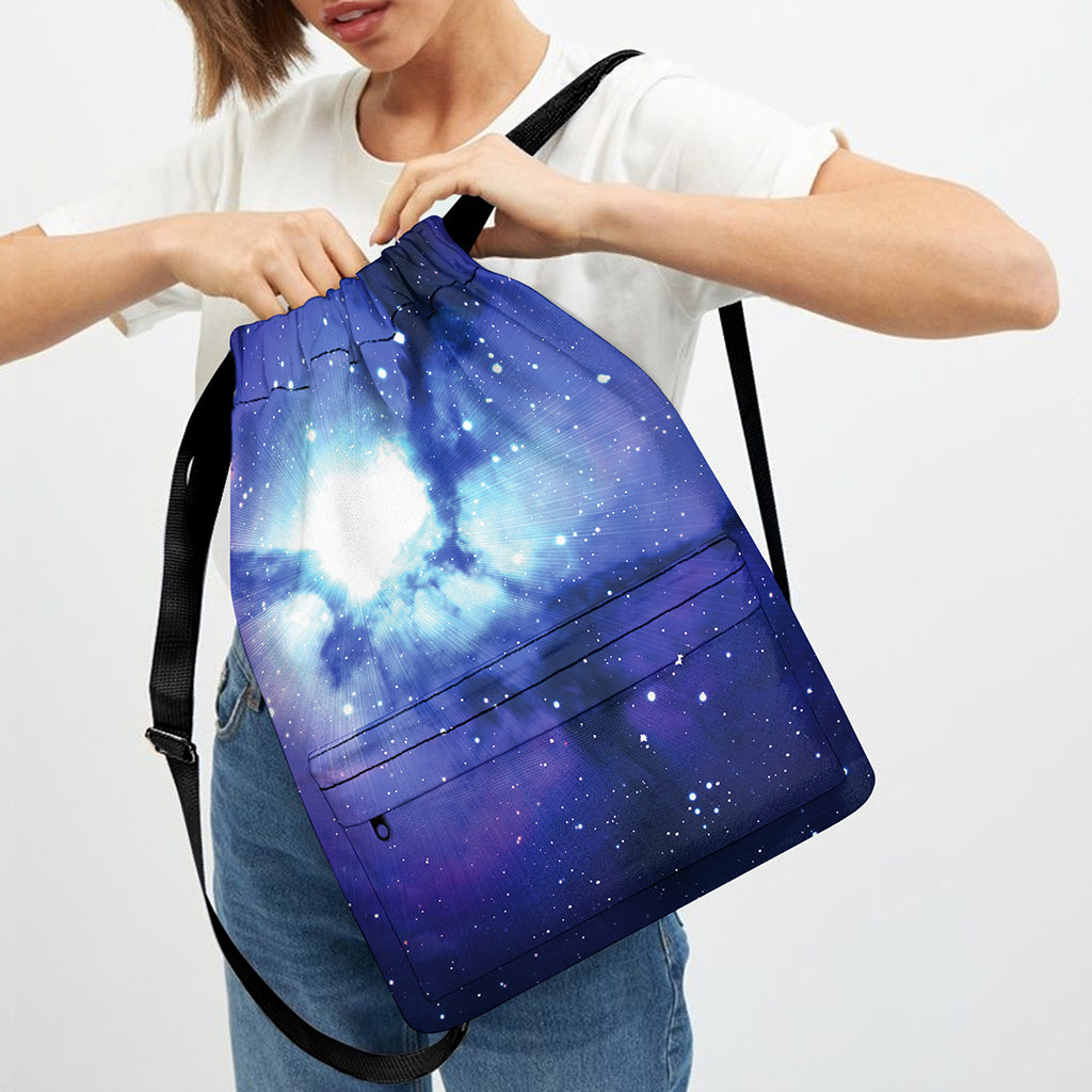 Nebula Space Print Drawstring Backpack