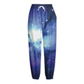 Nebula Space Print Fleece Lined Knit Pants