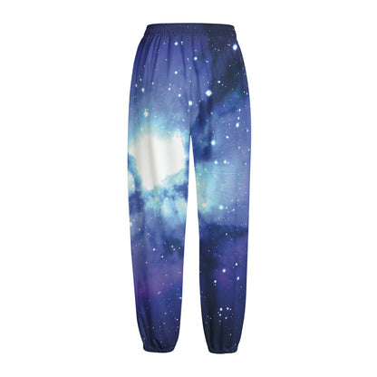 Nebula Space Print Fleece Lined Knit Pants