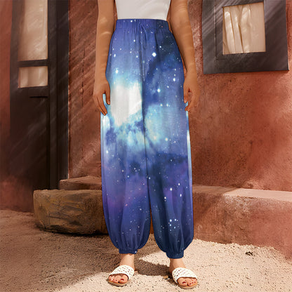 Nebula Space Print Harem Pants