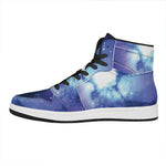 Nebula Space Print High Top Leather Sneakers