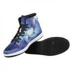 Nebula Space Print High Top Leather Sneakers