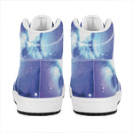 Nebula Space Print High Top Leather Sneakers