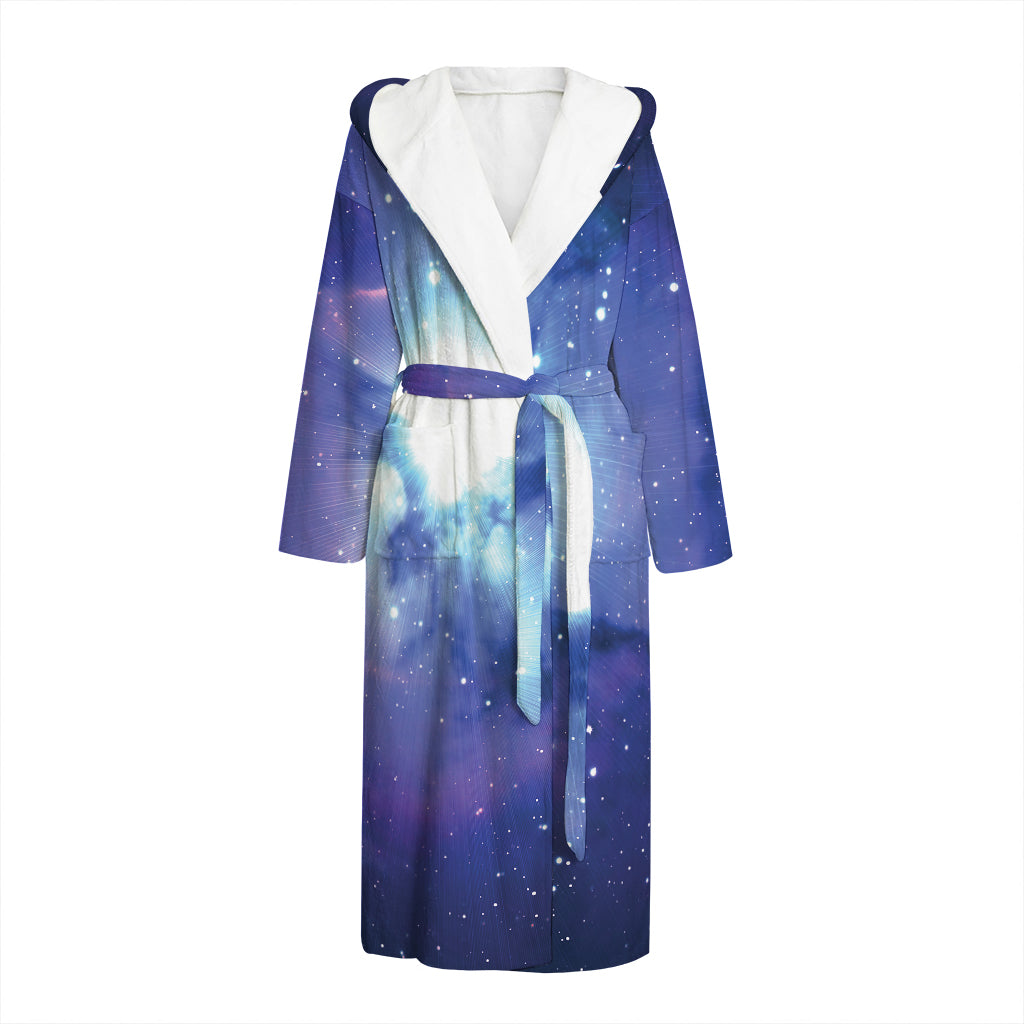 Nebula Space Print Hooded Bathrobe