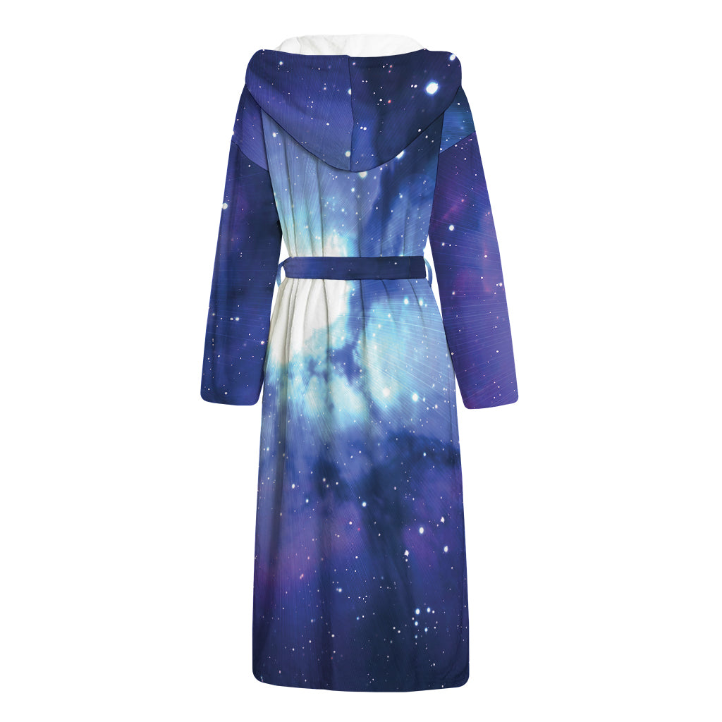 Nebula Space Print Hooded Bathrobe