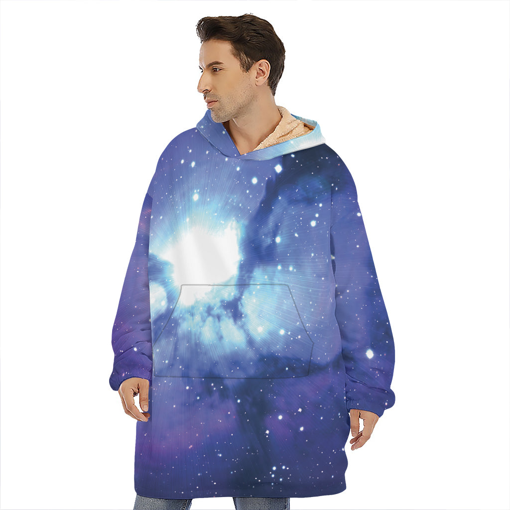 Nebula Space Print Hoodie Blanket
