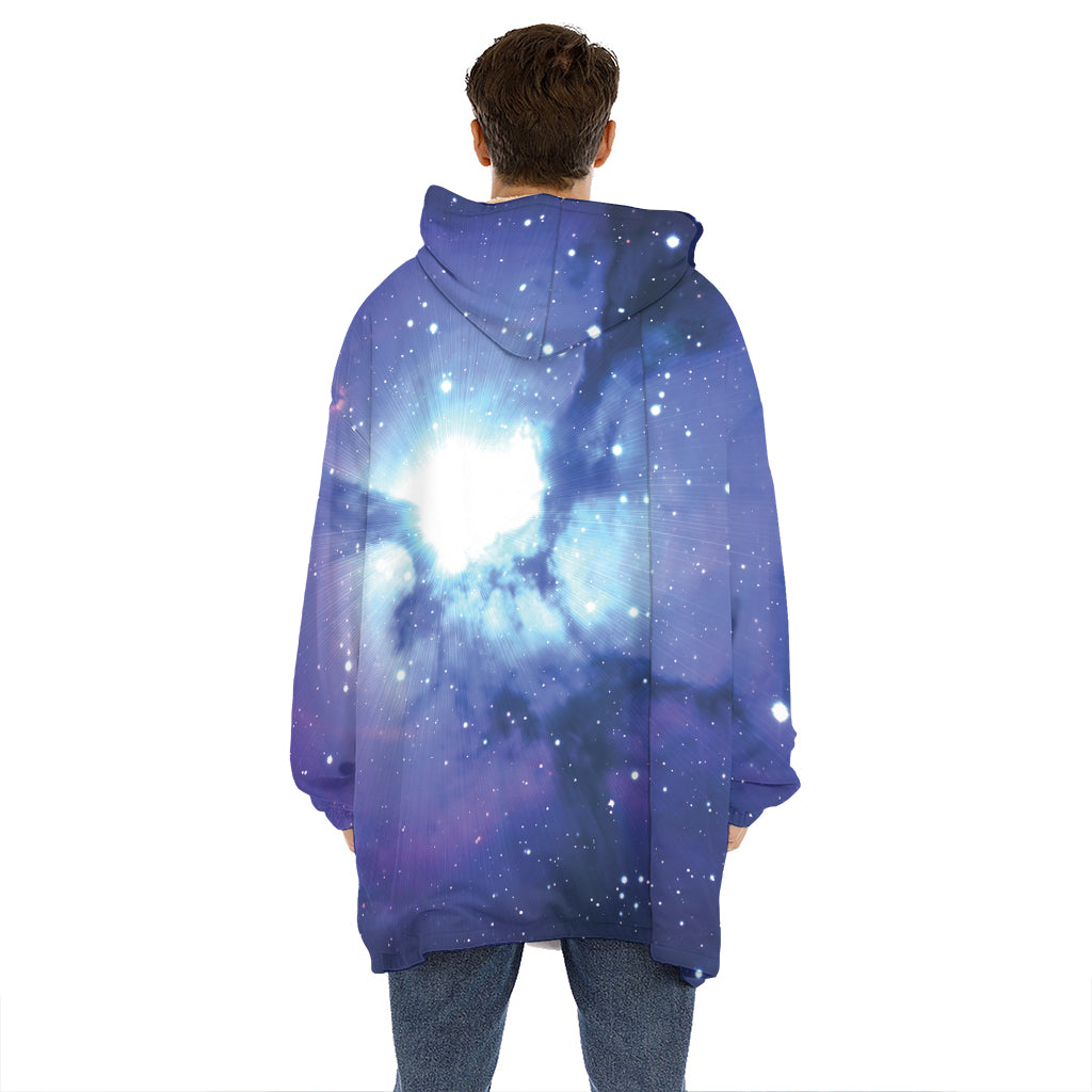 Nebula Space Print Hoodie Blanket