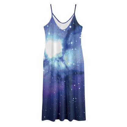 Nebula Space Print Jersey Midi Cami Dress
