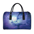 Nebula Space Print Leather Duffel Bag