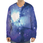 Nebula Space Print Long Sleeve Baseball Jersey