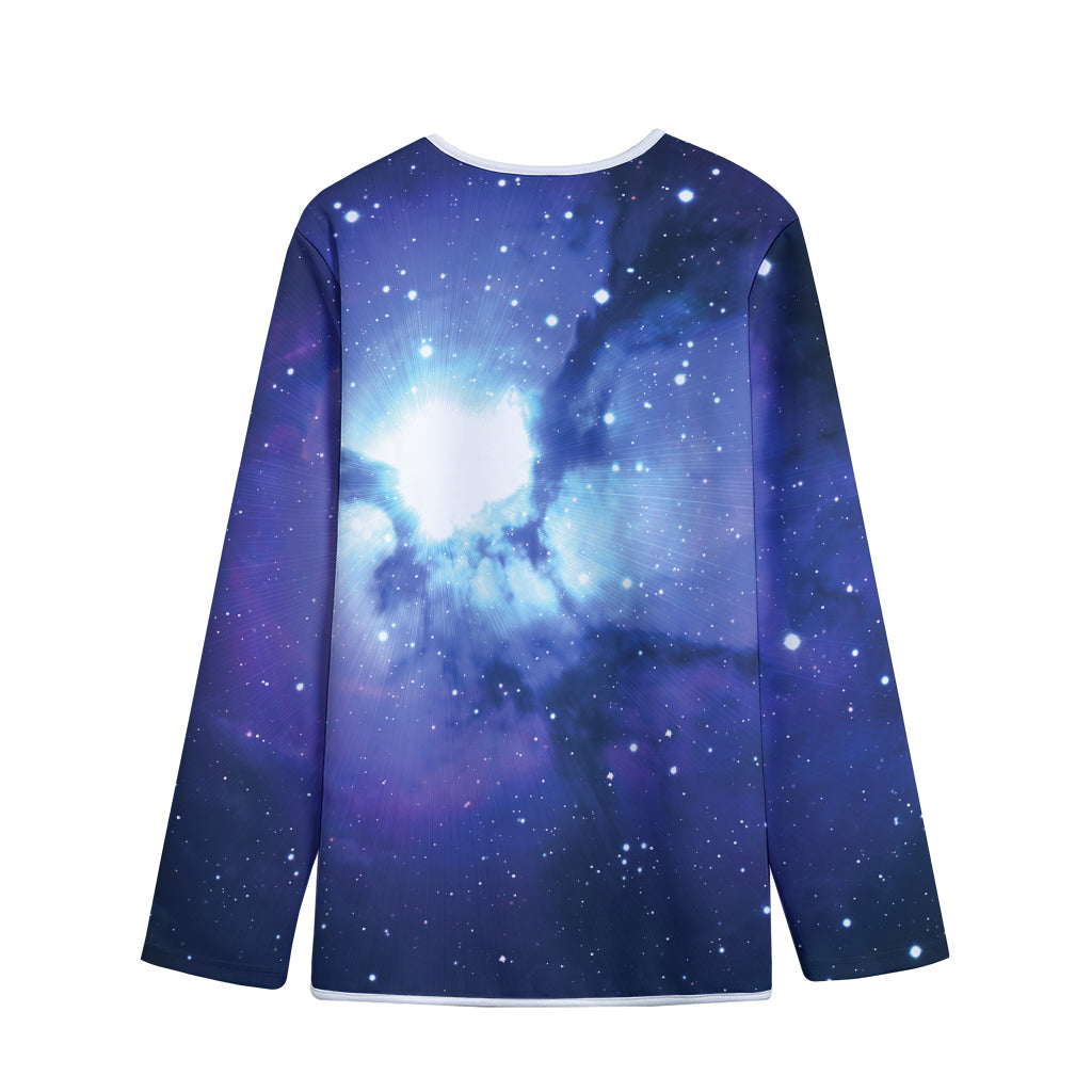 Nebula Space Print Long Sleeve Short Coat