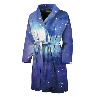 Nebula Space Print Men's Bathrobe