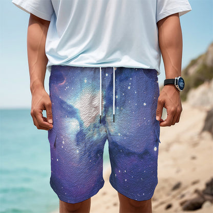 Nebula Space Print Men's Cargo Shorts