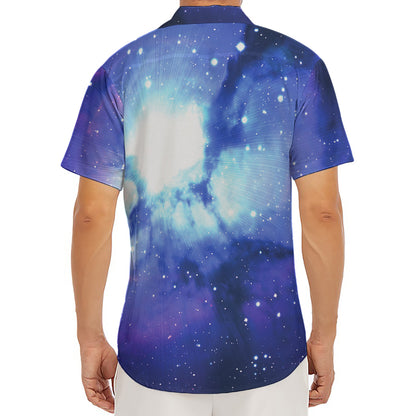 Nebula Space Print Men's Deep V-Neck Shirt
