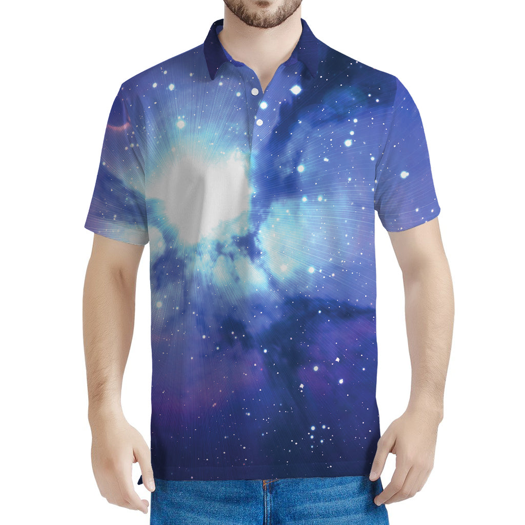 Nebula Space Print Men's Polo Shirt