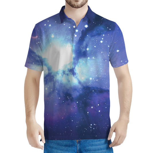 Nebula Space Print Men's Polo Shirt