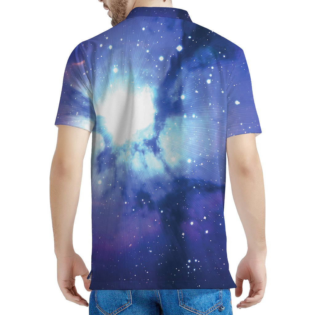 Nebula Space Print Men's Polo Shirt