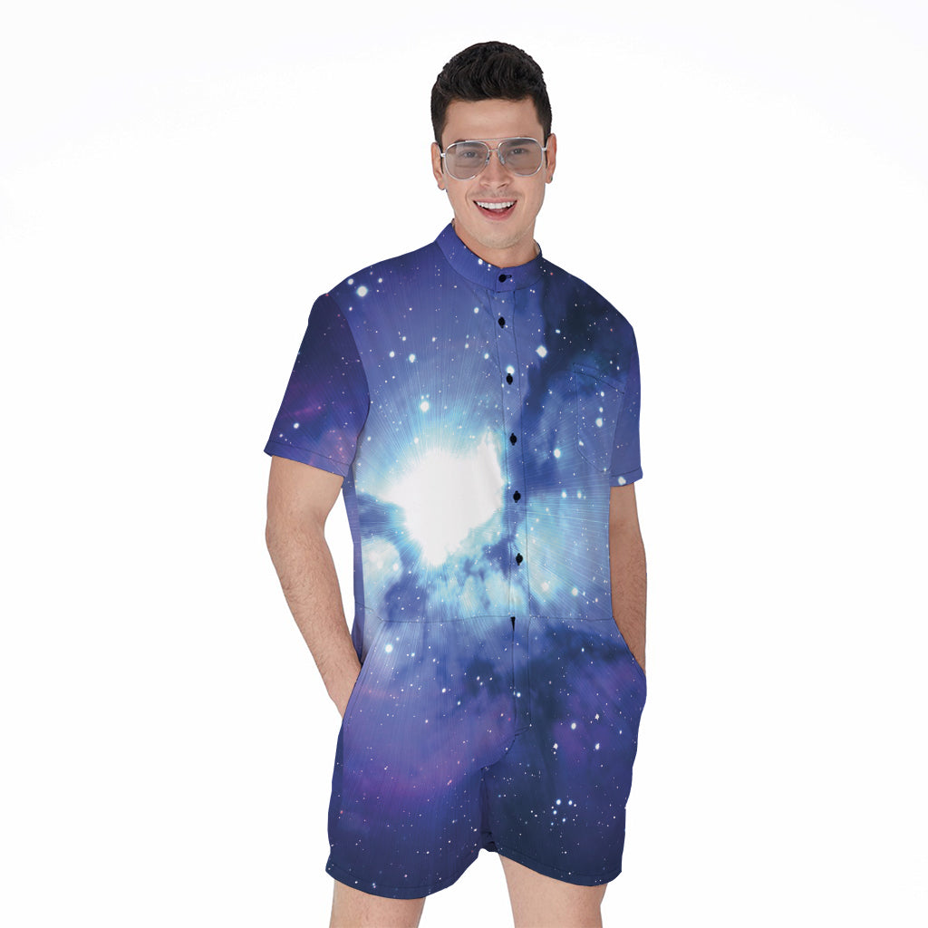 Nebula Space Print Men's Rompers