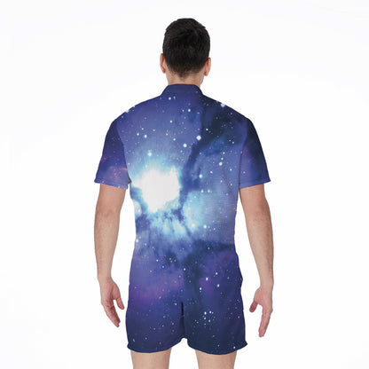 Nebula Space Print Men's Rompers