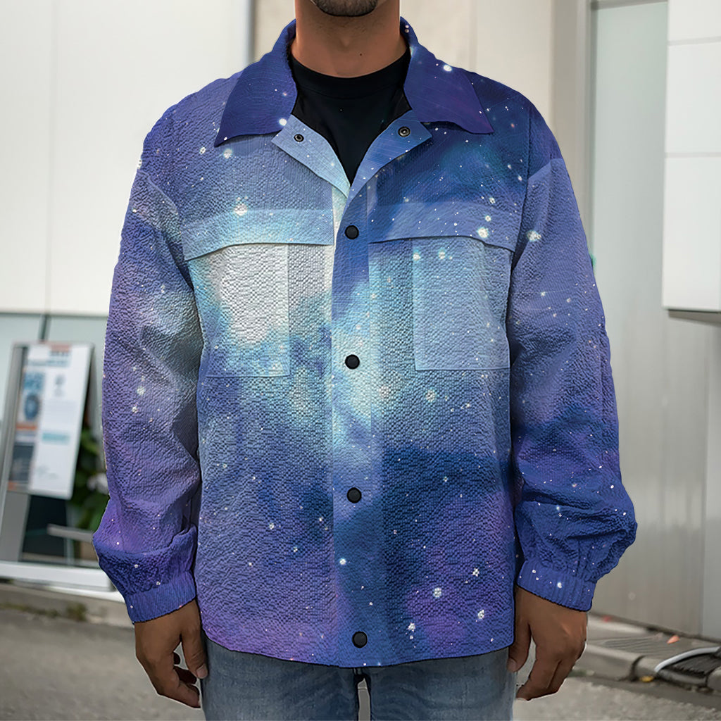 Nebula Space Print Men's Shirt Jacket