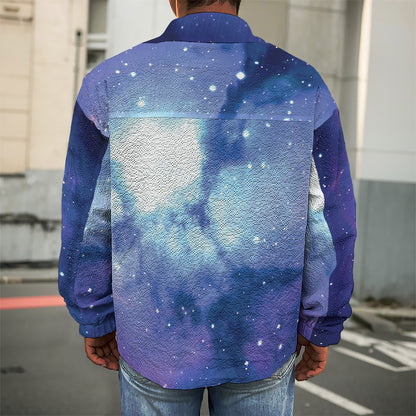 Nebula Space Print Men's Shirt Jacket