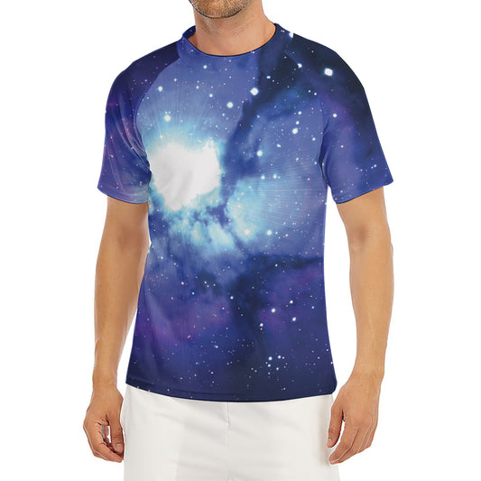 Nebula Space Print Men's Short Sleeve Rash Guard