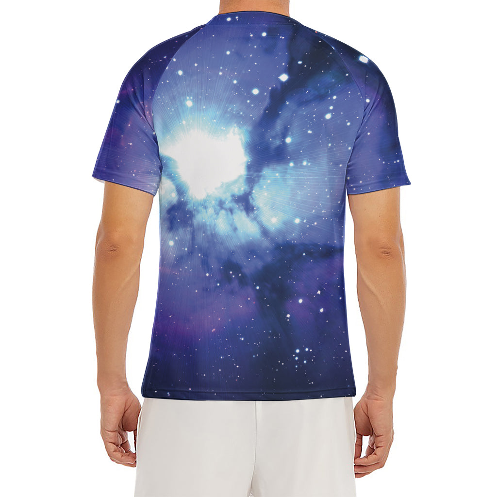 Nebula Space Print Men's Short Sleeve Rash Guard