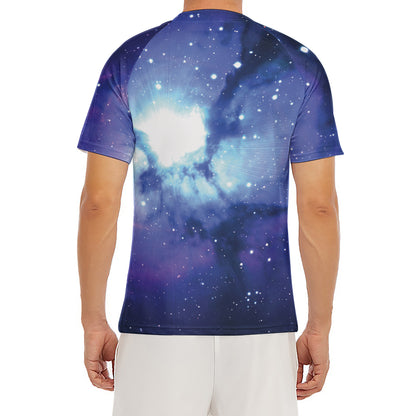 Nebula Space Print Men's Short Sleeve Rash Guard