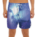 Nebula Space Print Men's Split Running Shorts