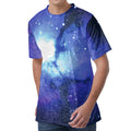 Nebula Space Print Men's Velvet T-Shirt