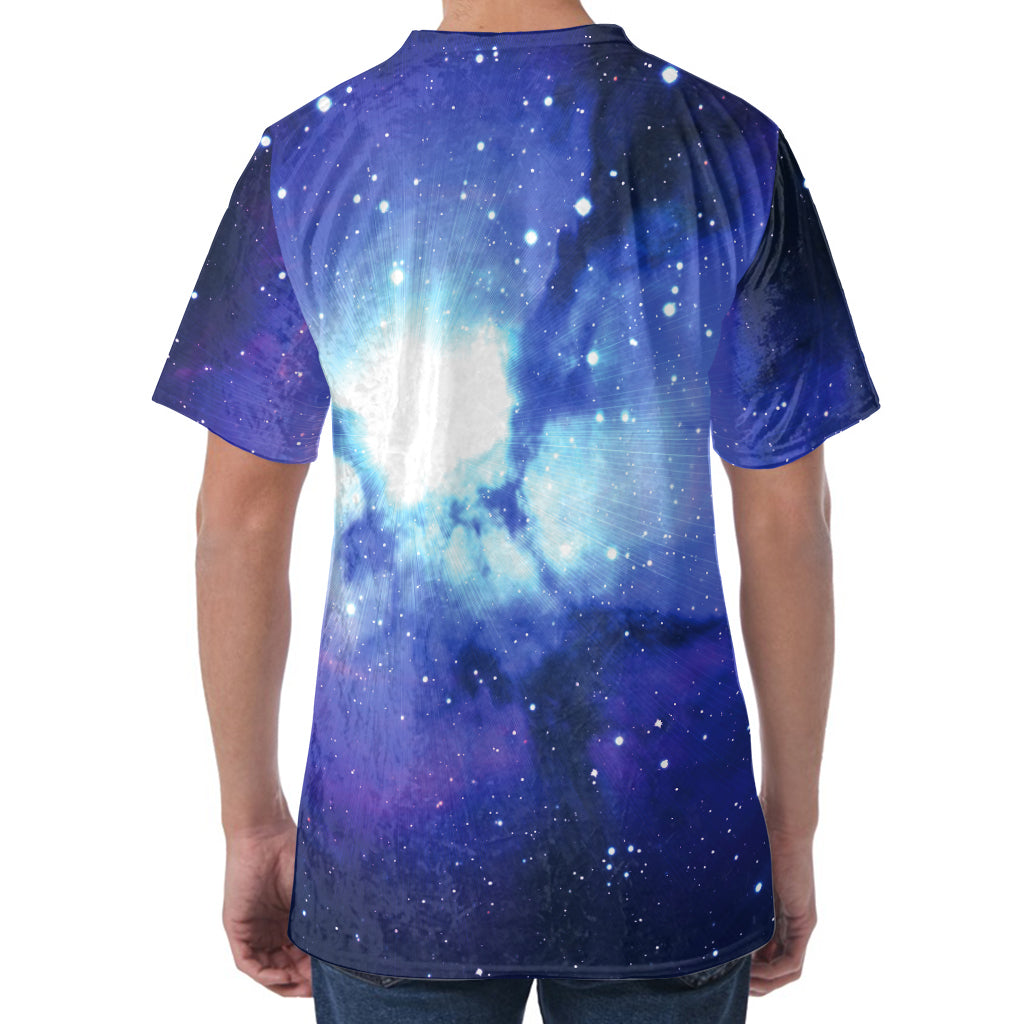 Nebula Space Print Men's Velvet T-Shirt