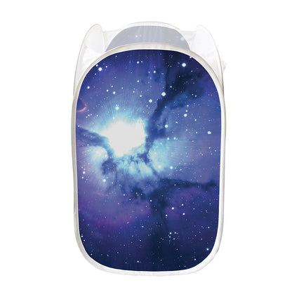 Nebula Space Print Mesh Laundry Hamper
