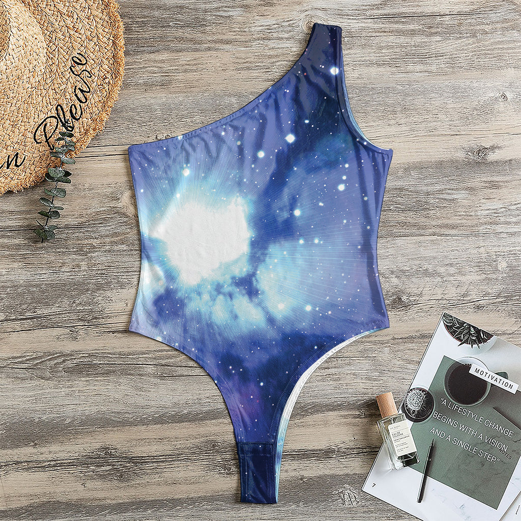 Nebula Space Print One Shoulder Bodysuit