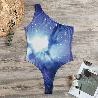 Nebula Space Print One Shoulder Bodysuit
