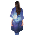 Nebula Space Print Open Front Beach Cover Up
